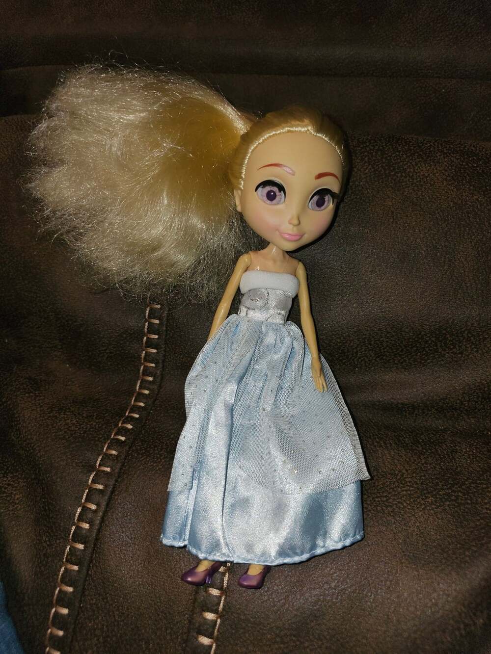 Disney Princess Cinderella Blonde Hair Fashion Doll In Blue Gown